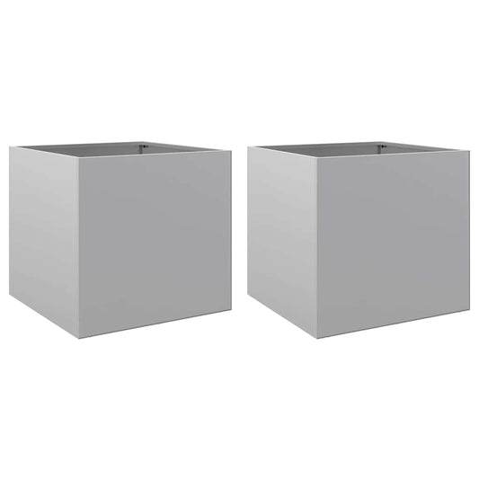 Plantekasser 2 stk sølv 49x47x46 cm galvanisert stål