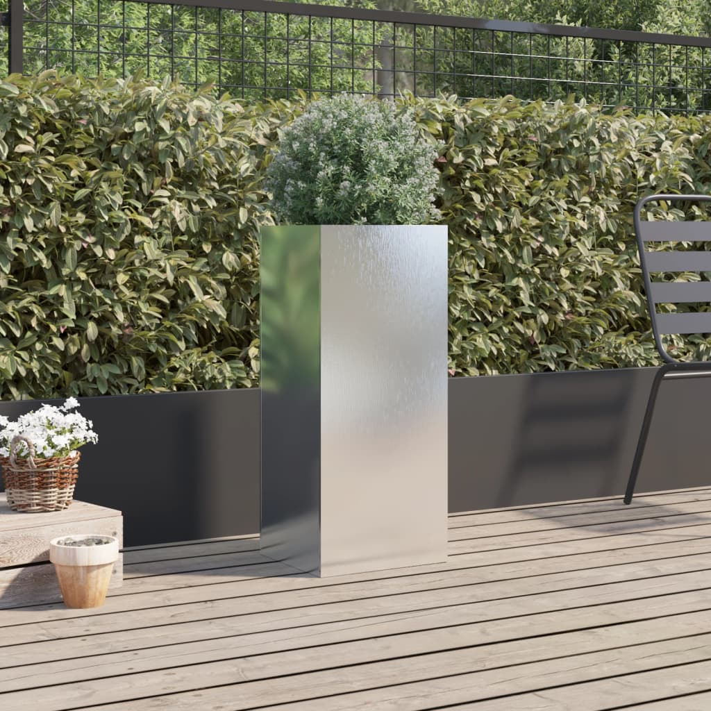 Plantekasse sølv 32x29x75 cm rustfritt stål