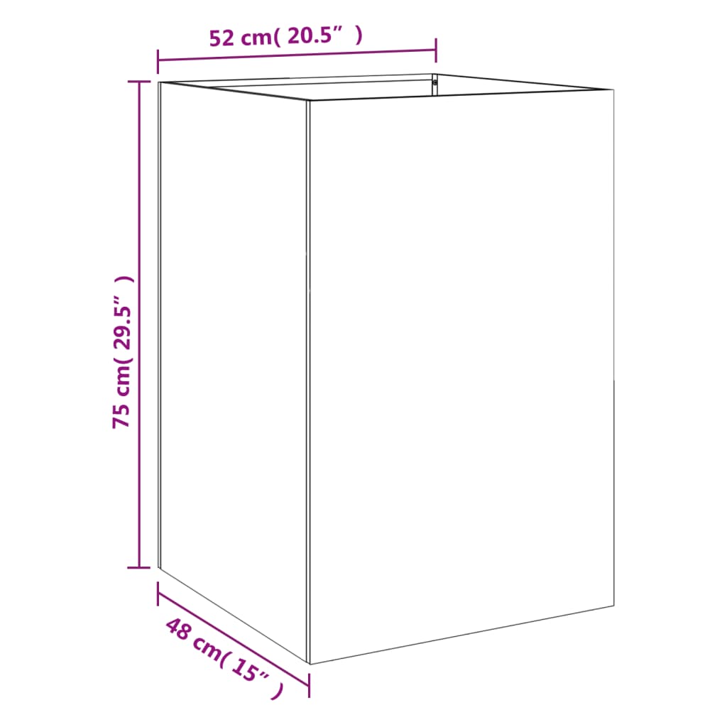 Plantekasse antrasitt 52x48x75 cm stål