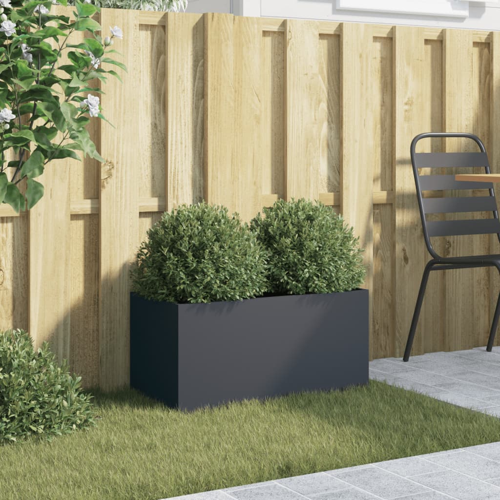 Plantekasse antrasitt 62x30x29 cm stål