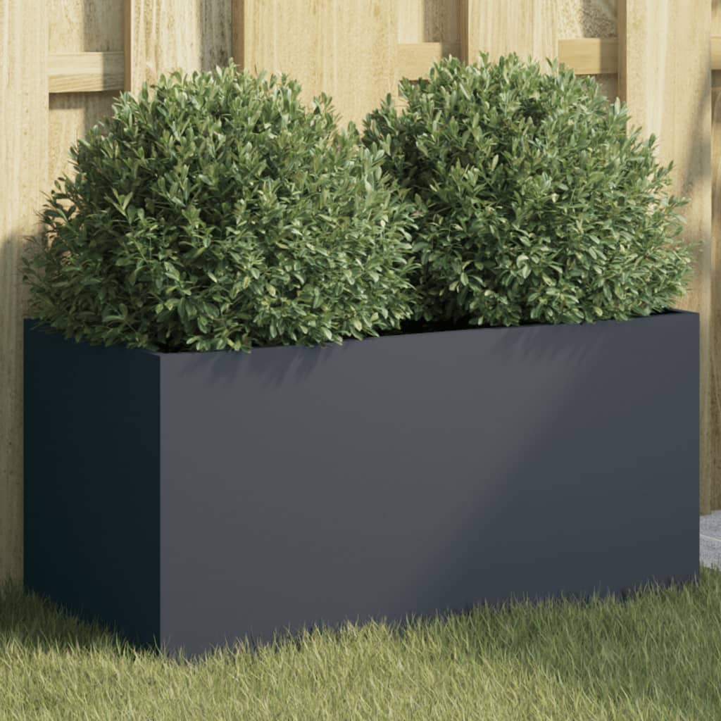 Plantekasse antrasitt 62x30x29 cm stål