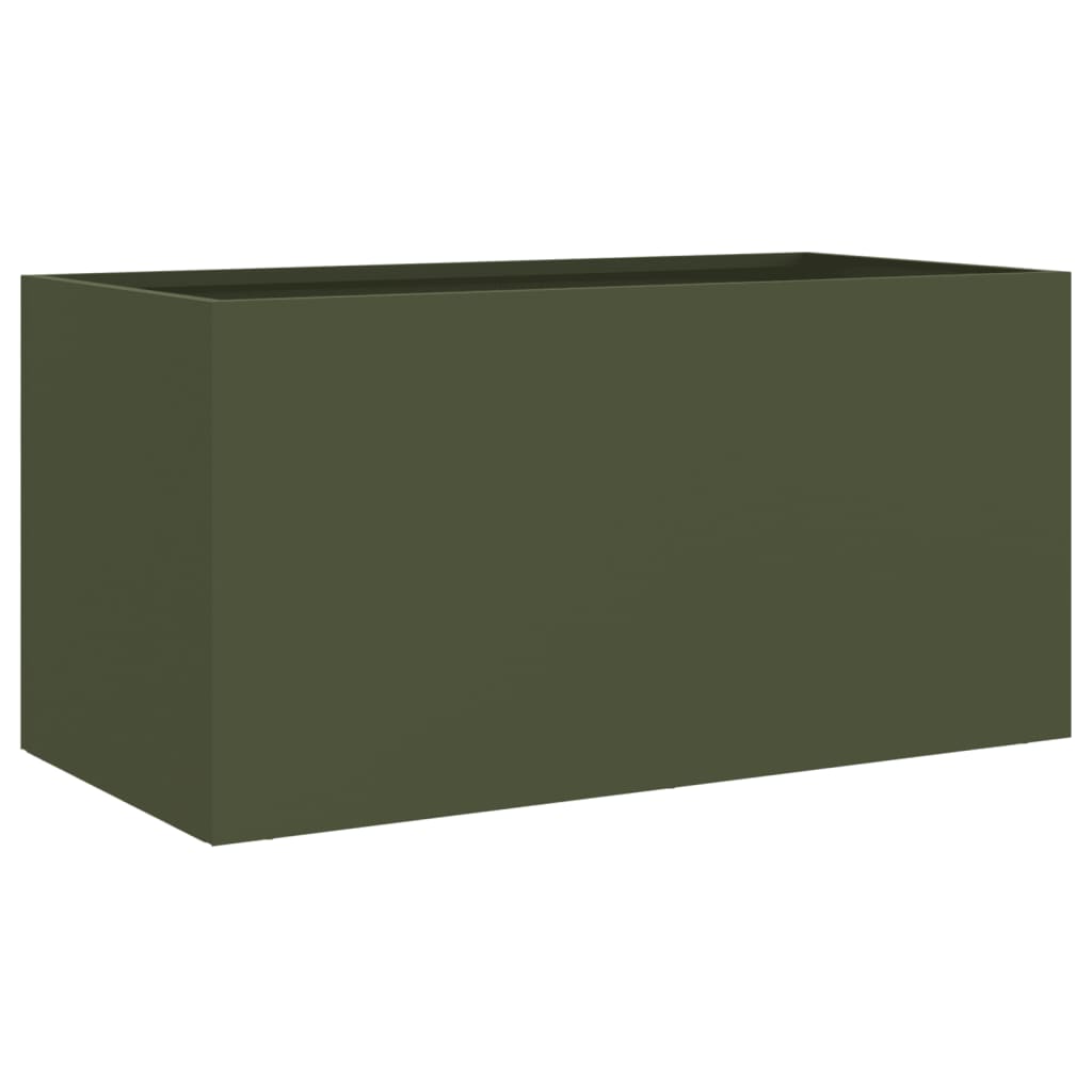 Plantekasse olivengrønn 62x30x29 cm stål