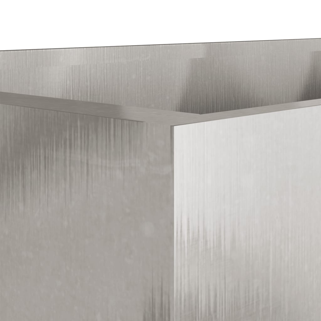 Plantekasse sølv 62x30x29 cm rustfritt stål