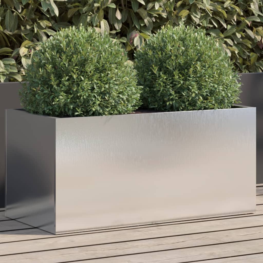 Plantekasse sølv 62x30x29 cm rustfritt stål