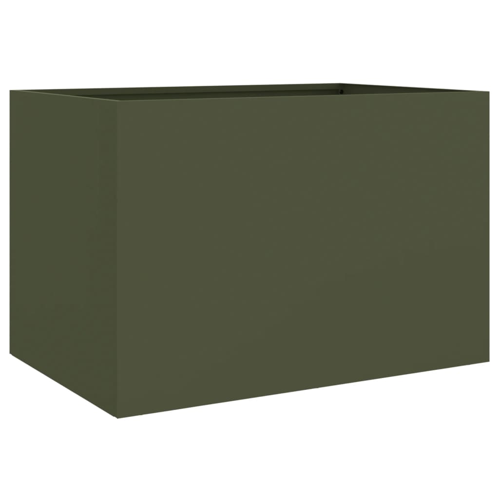 Plantekasse olivengrønn 62x40x39 cm stål