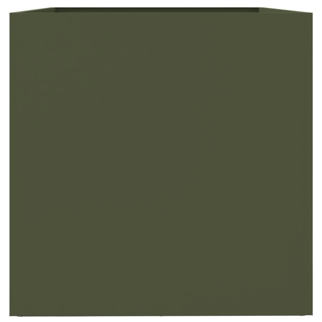 Plantekasse olivengrønn 62x40x39 cm stål
