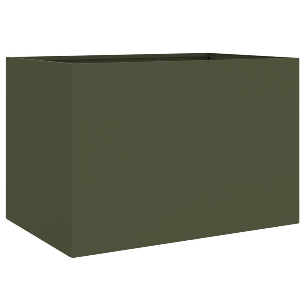 Plantekasse olivengrønn 62x40x39 cm stål