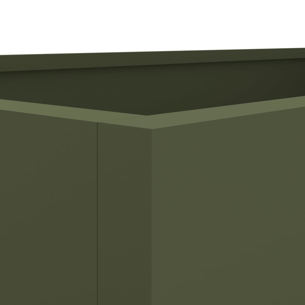 Plantekasse olivengrønn 62x40x39 cm stål