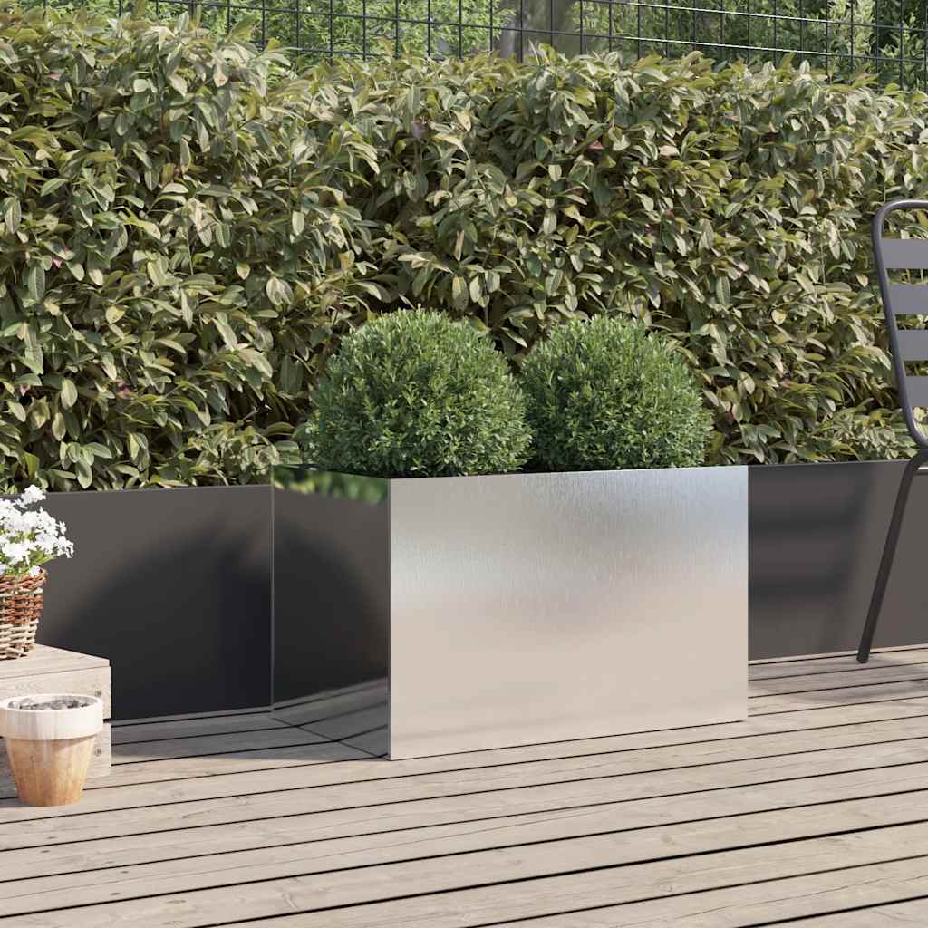 Plantekasse sølv 62x40x39 cm rustfritt stål