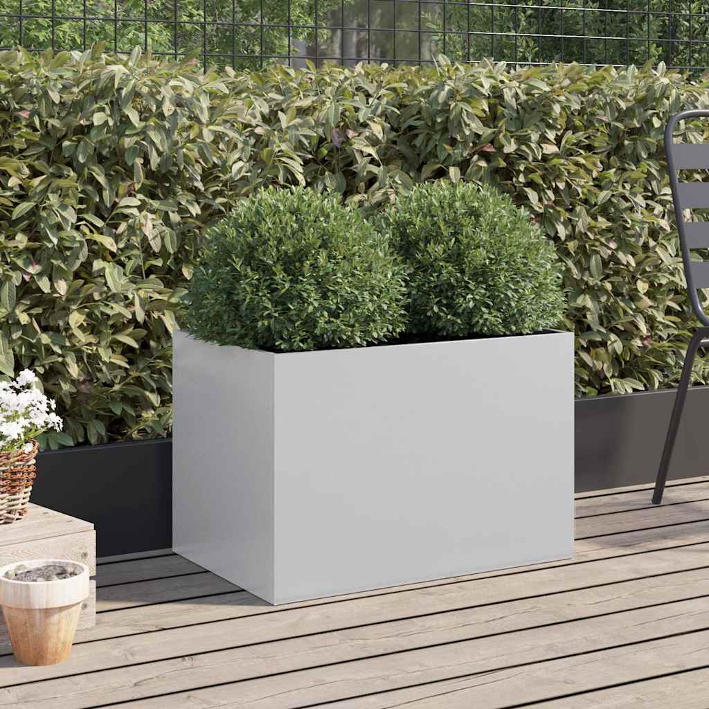 Plantekasse sølv 62x40x39 cm galvanisert stål