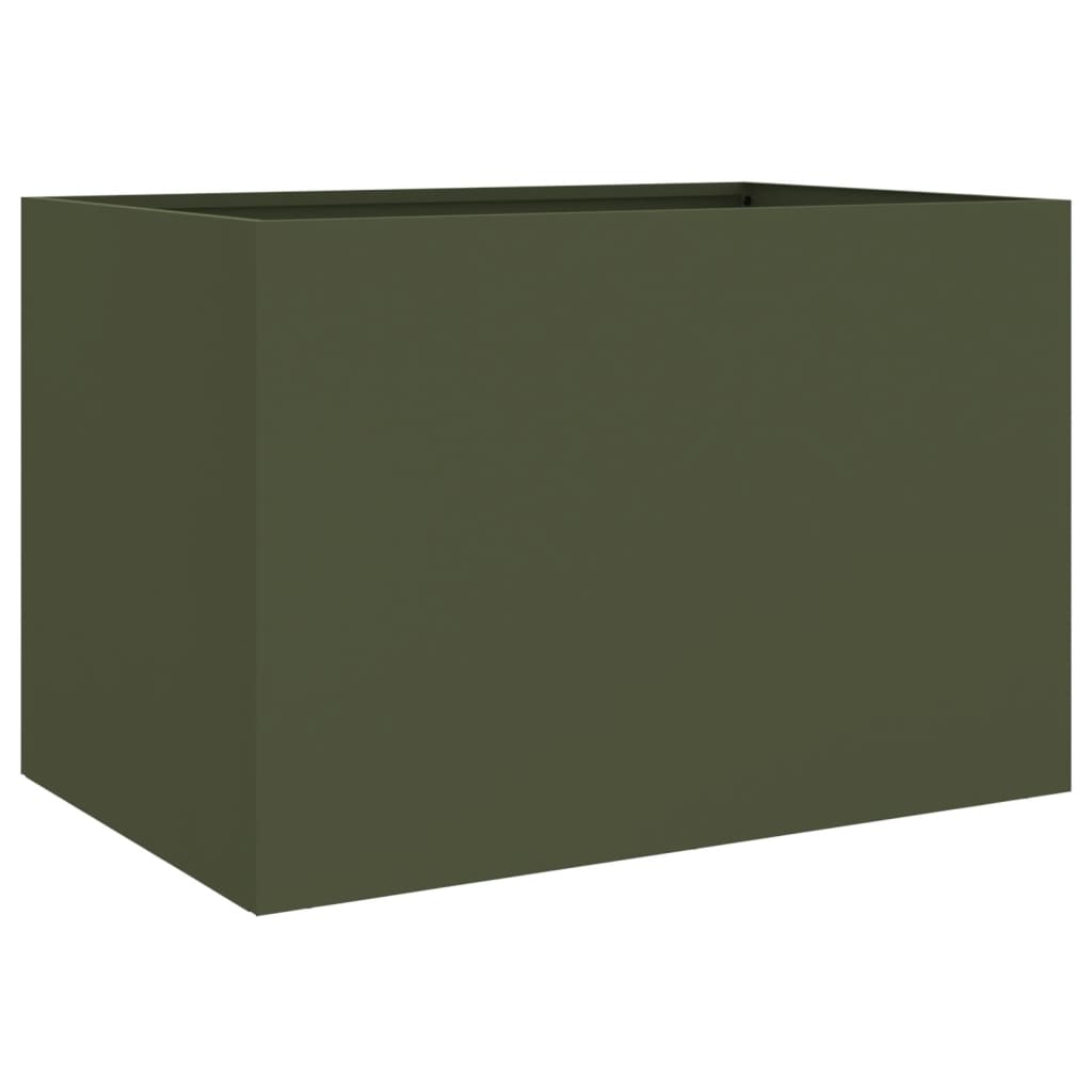 Plantekasse olivengrønn 62x47x46 cm stål