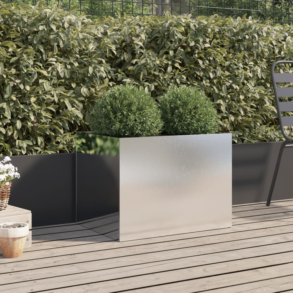 Plantekasse sølv 62x47x46 cm rustfritt stål