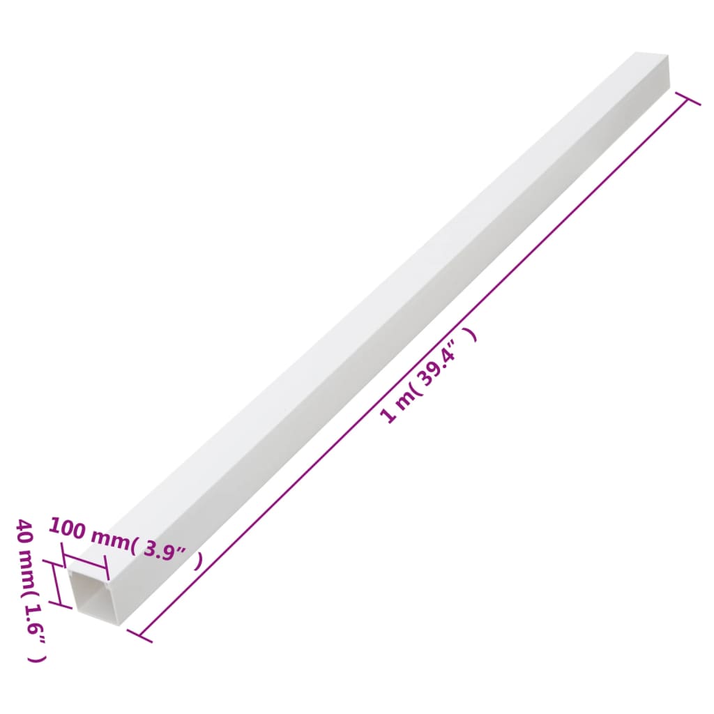 Kabelkanaler 100x40 mm 10 m PVC vidaXL