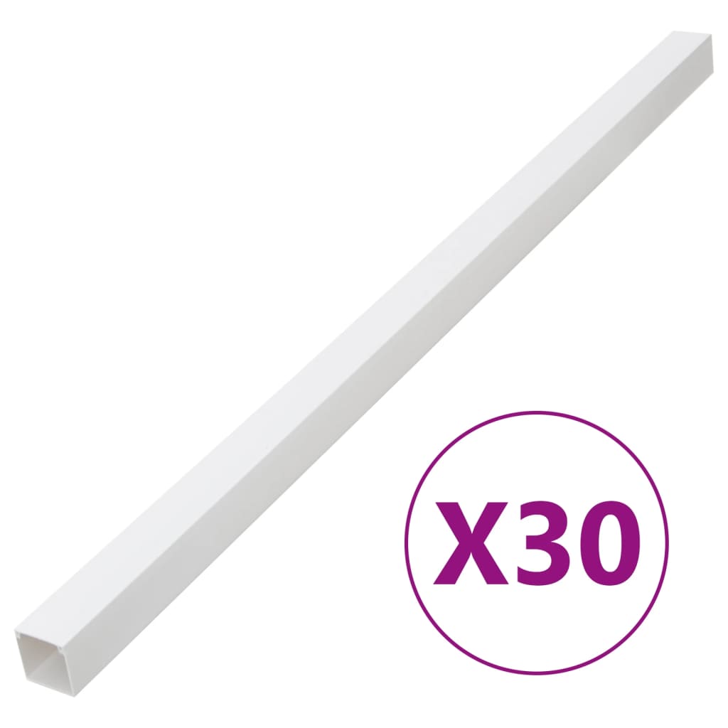 Kabelkanaler 60x60 mm 30 m PVC vidaXL