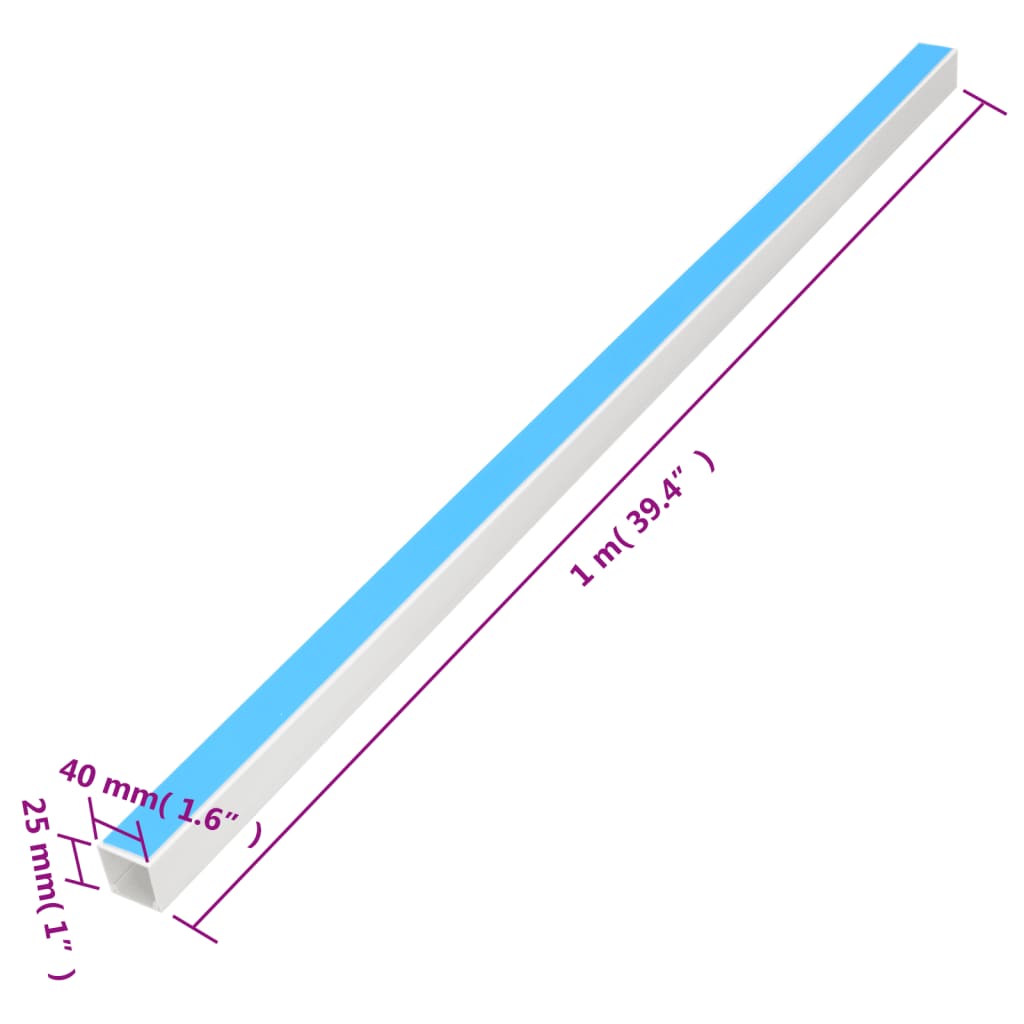 Kabelkanaler selvklebende 40x25 mm 10 m PVC