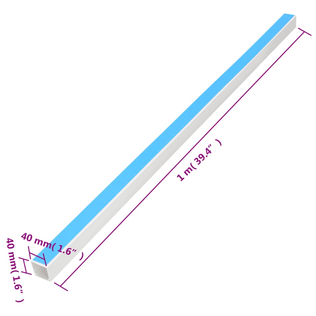 Kabelkanaler selvklebende 40x40 mm 10 m PVC