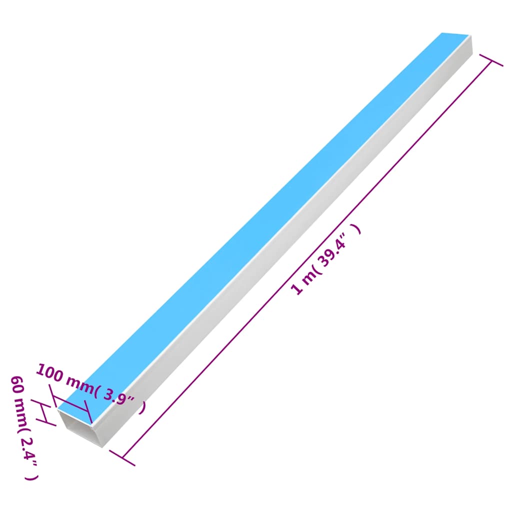 Kabelkanaler selvklebende 100x60 mm 10 m PVC