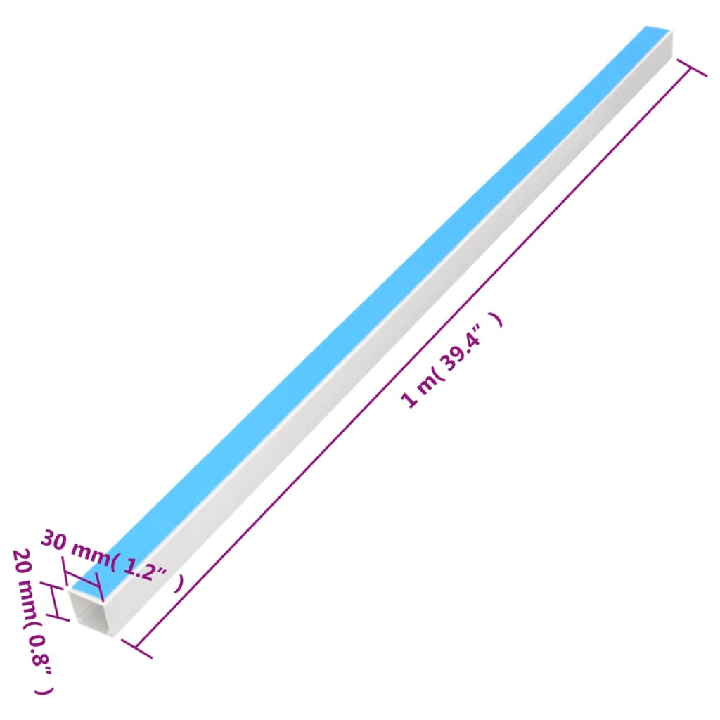 Kabelkanaler selvklebende 30x20 mm 30 m PVC