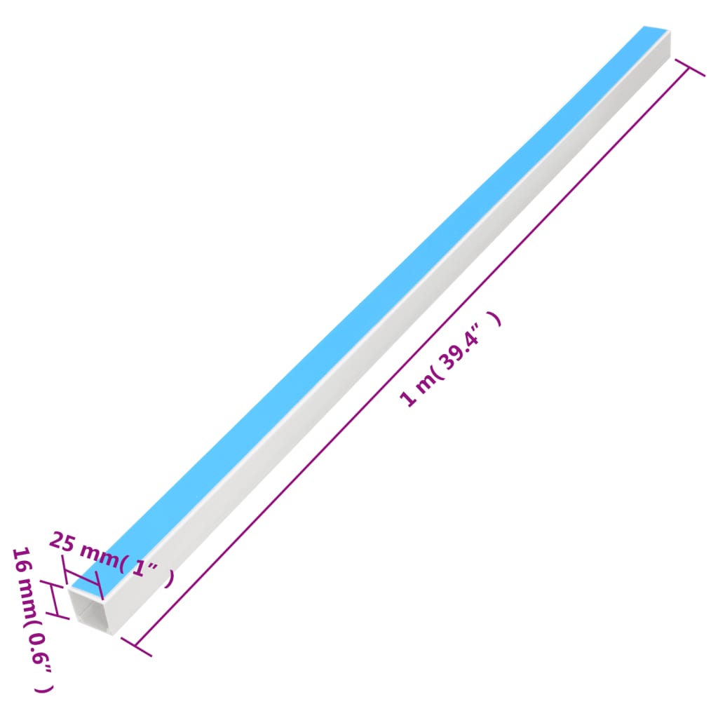 Kabelkanaler selvklebende 25x16 mm 30 m PVC