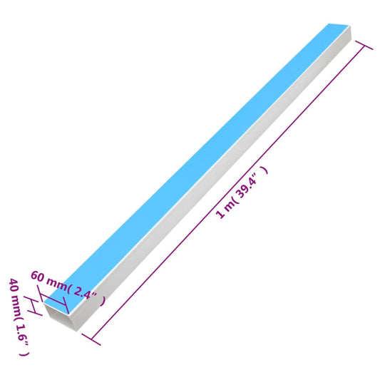 Kabelkanaler selvklebende 60x40 mm 30 m PVC
