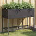 Plantekasser med hylle 2 stk svart 90x40x75 cm polyrotting