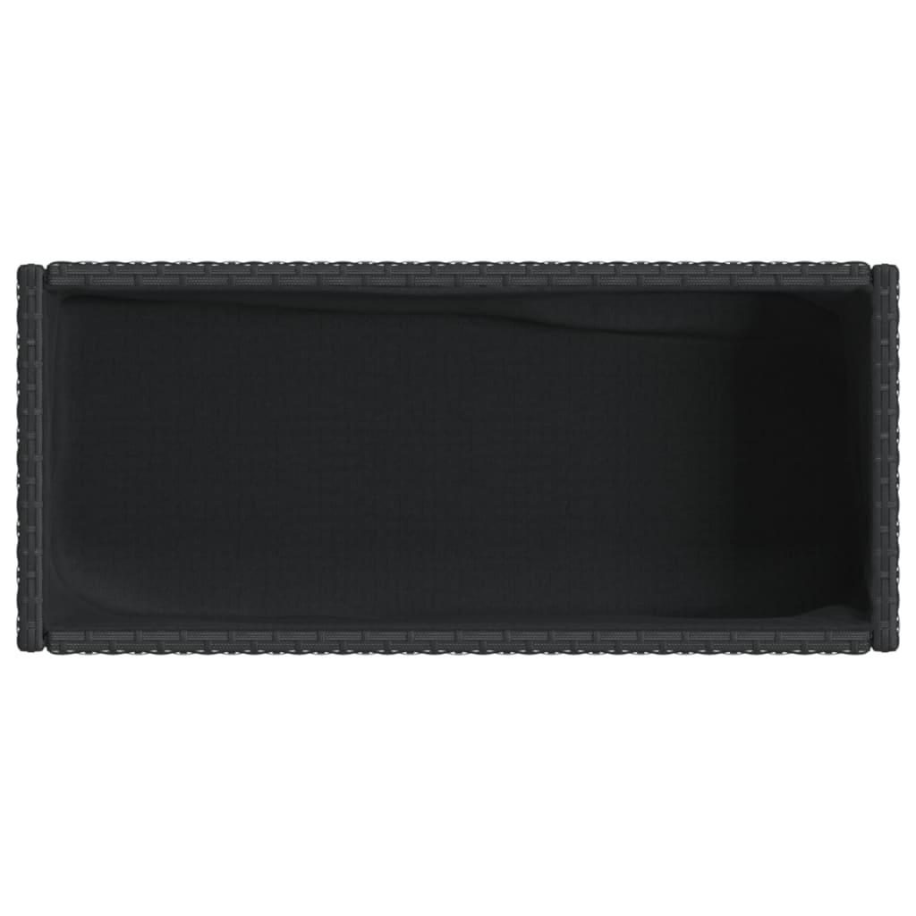 Plantekasser med hylle 2 stk svart 70x28x70 cm polyrotting