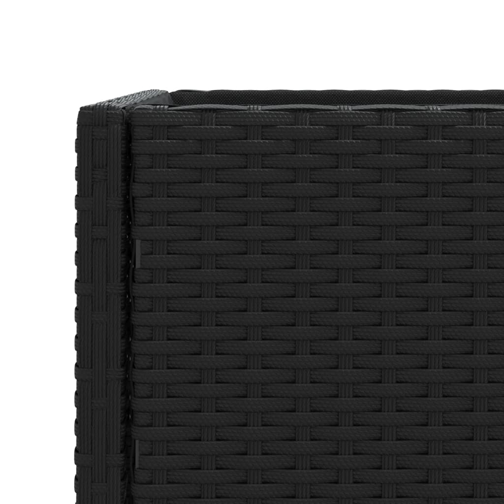 Plantekasser med hylle 2 stk svart 70x28x70 cm polyrotting