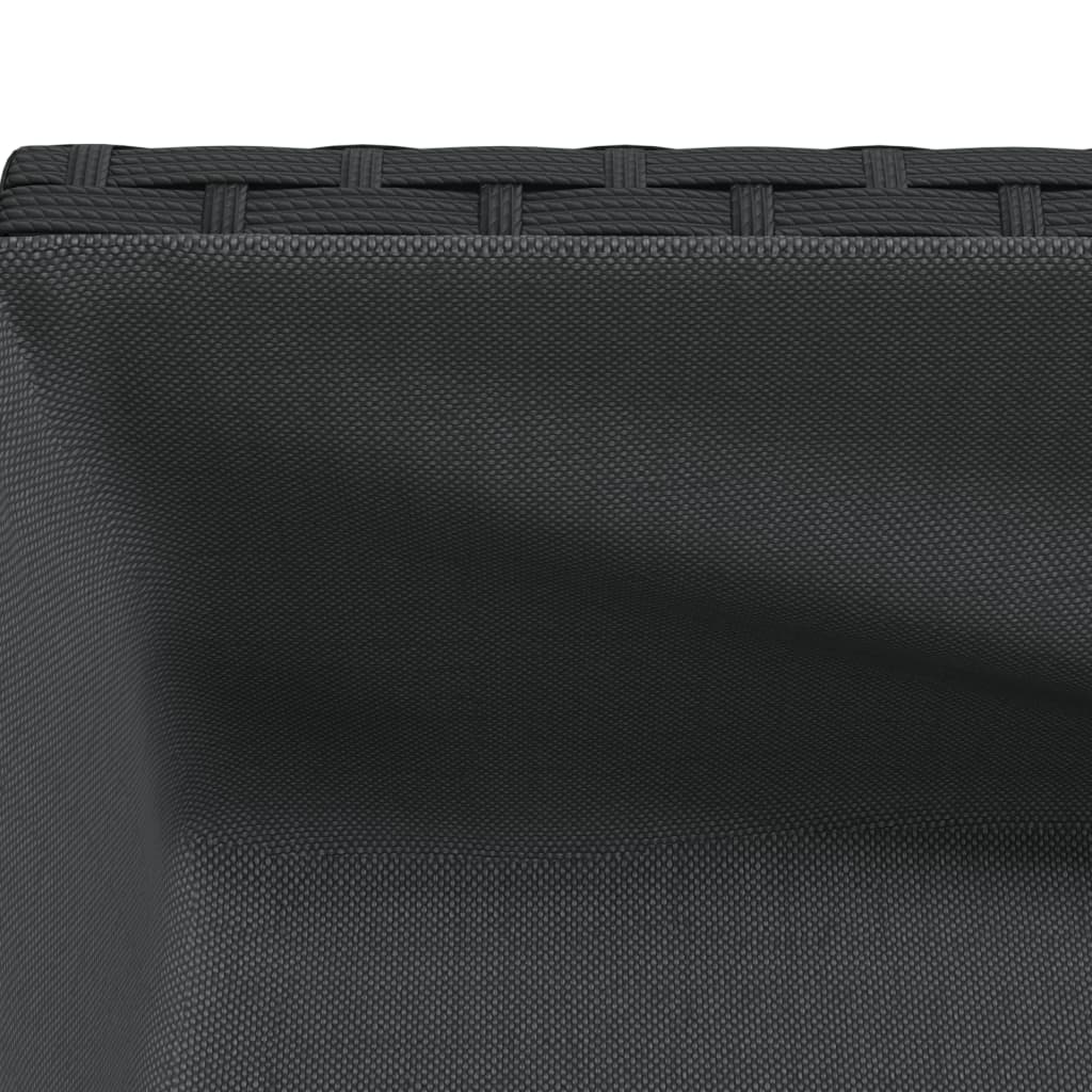 Plantekasser med hylle 2 stk svart 70x28x70 cm polyrotting