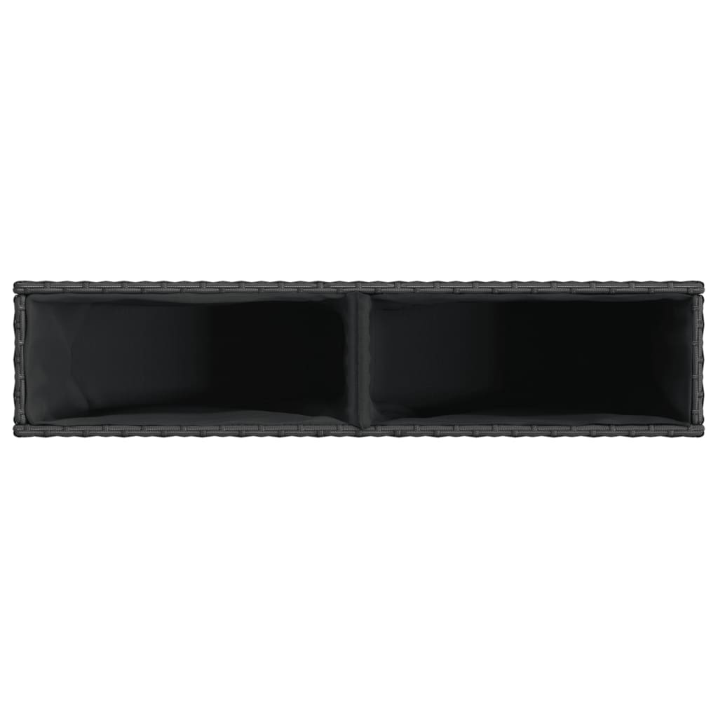Plantekasser med 2 potter 2 stk svart 90x20x40 cm polyrotting