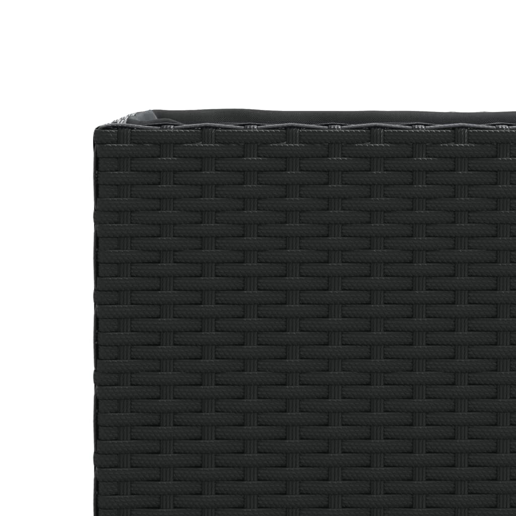 Plantekasser med 2 potter 2 stk svart 90x20x40 cm polyrotting