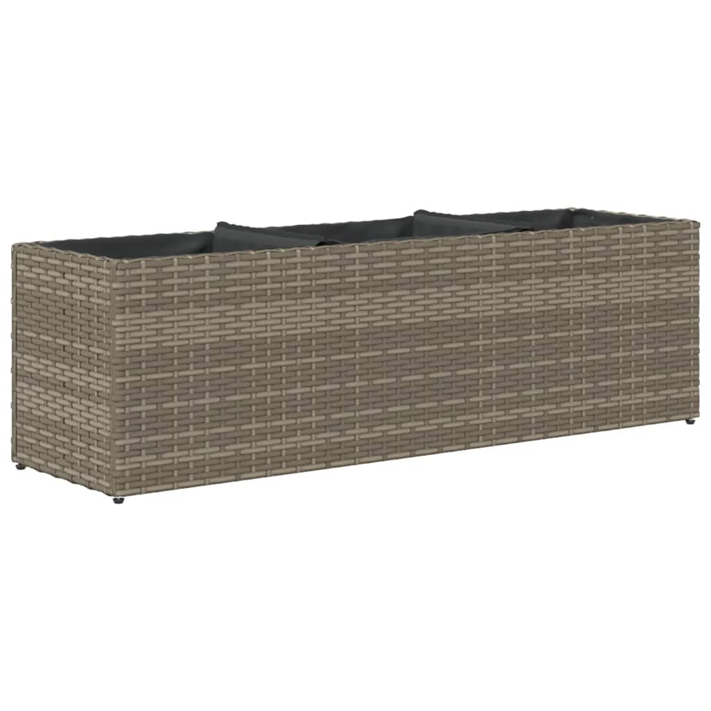 Plantekasser med 3 potter 2 stk grå 105x30x32 cm polyrotting