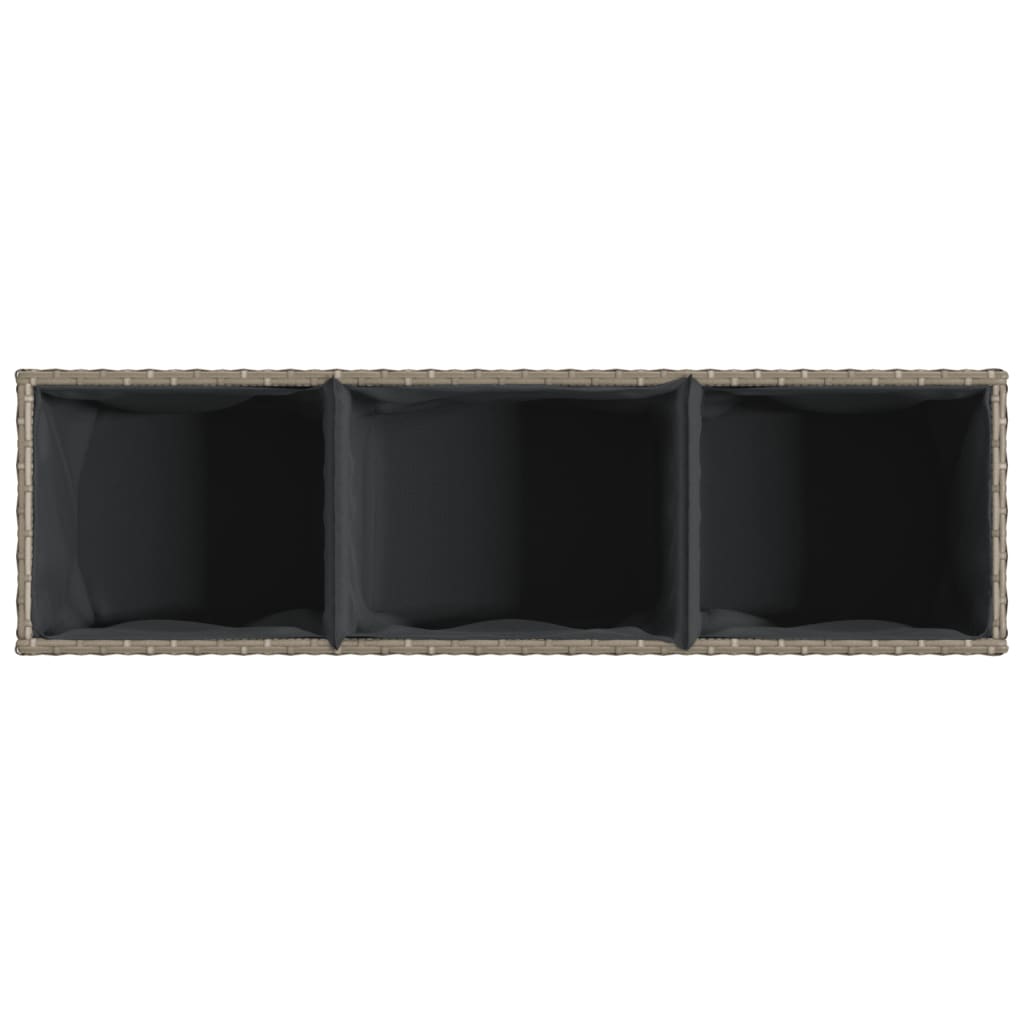 Plantekasser med 3 potter 2 stk grå 105x30x32 cm polyrotting