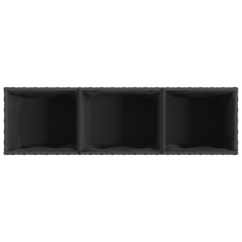 Plantekasser med hjul 2 stk svart 107x32x38 cm polyrotting