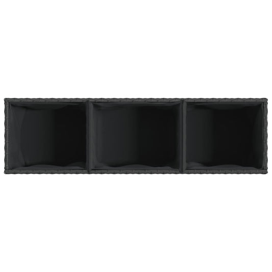 Plantekasser med hjul 2 stk svart 107x32x38 cm polyrotting