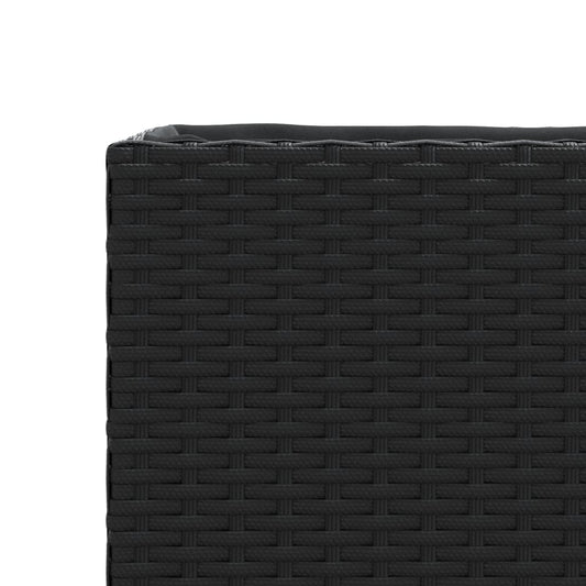 Plantekasser med hjul 2 stk svart 107x32x38 cm polyrotting