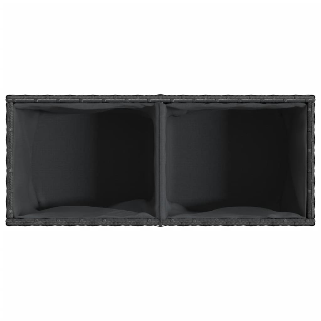 Plantekasser med 2 potter 2 stk svart 72x30x32 cm polyrotting