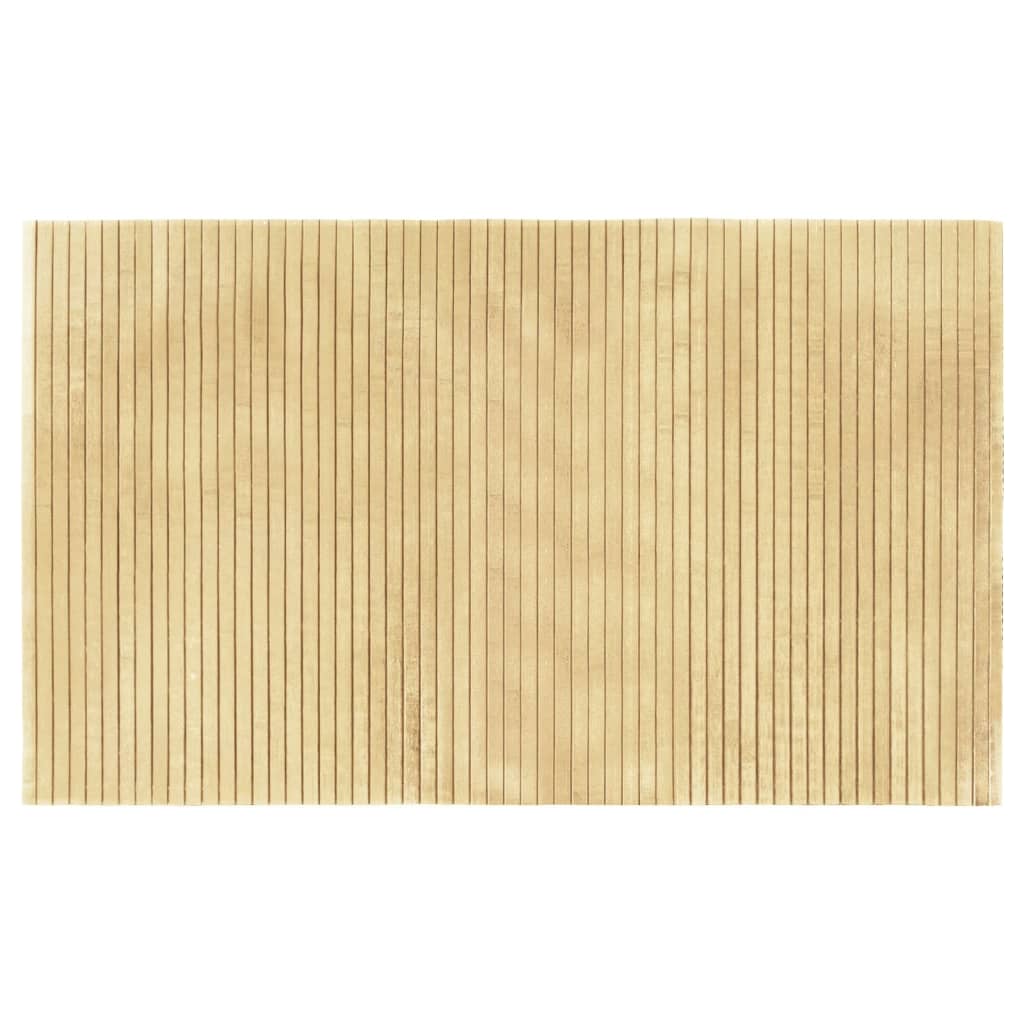Teppe rektangulær lys naturell 60x100 cm bambus