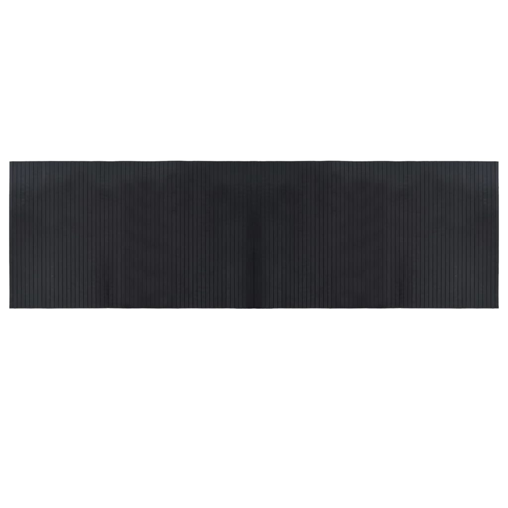 Teppe rektangulær svart 60x200 cm bambus