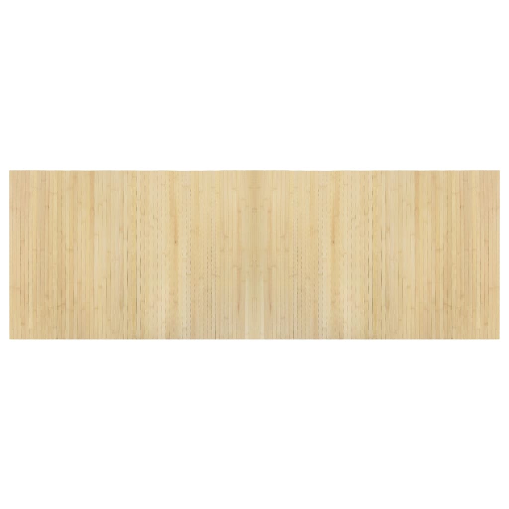 Teppe rektangulær lys naturell 70x200 cm bambus