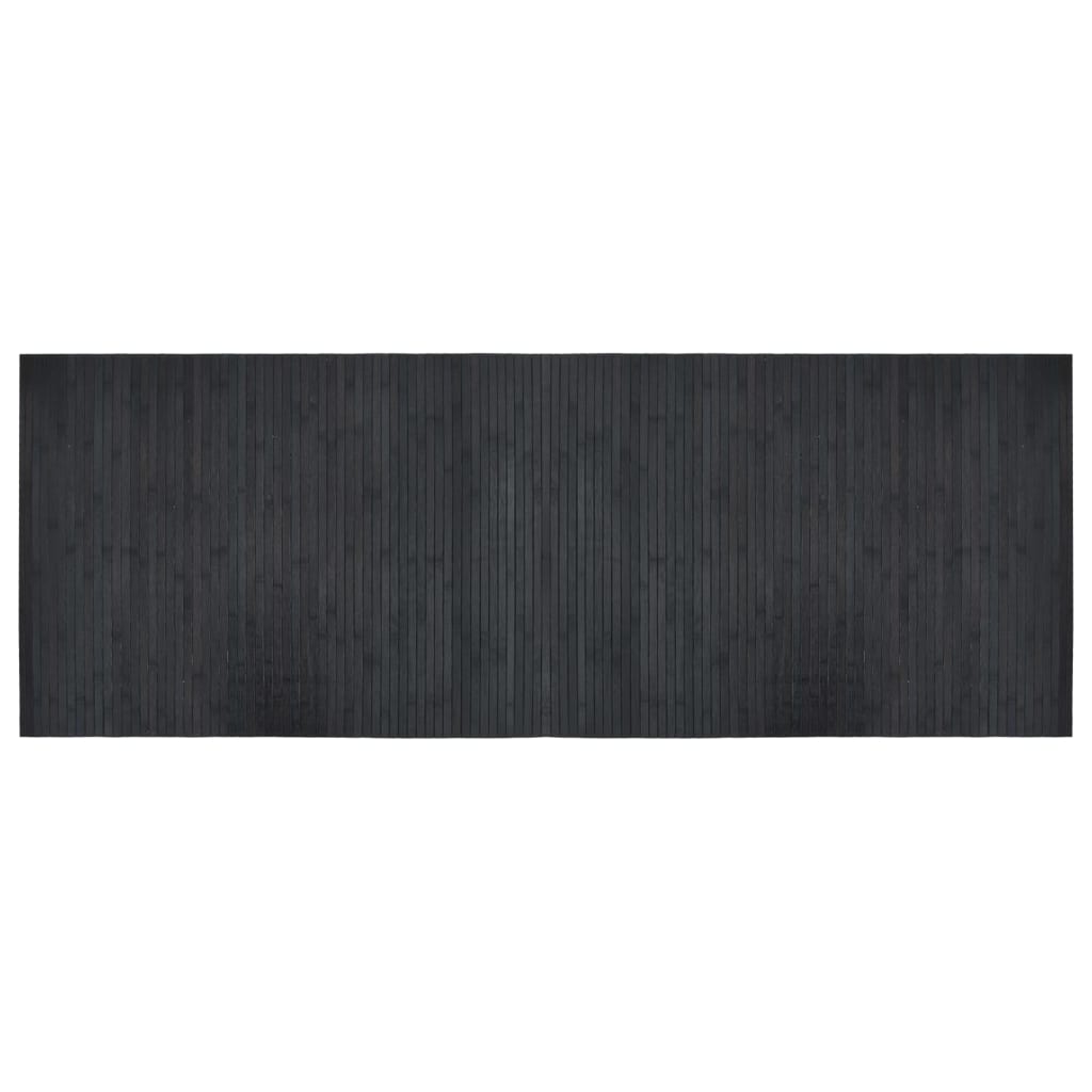 Teppe rektangulær grå 70x200 cm bambus