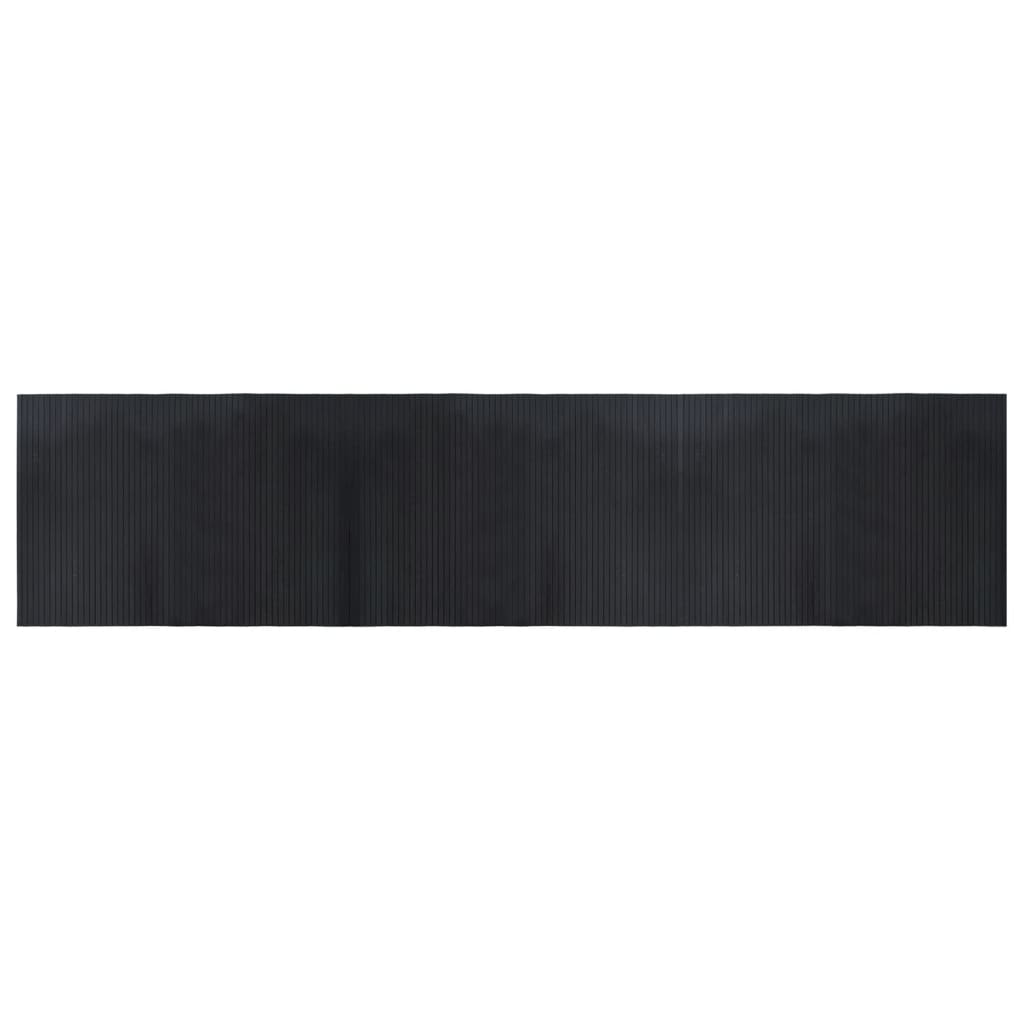 Teppe rektangulært svart 70x300 cm bambus
