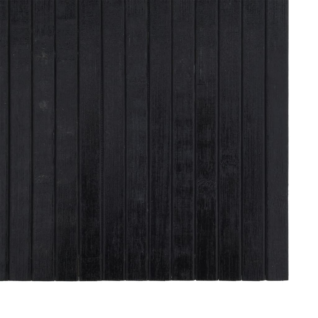 Teppe rektangulært svart 70x300 cm bambus