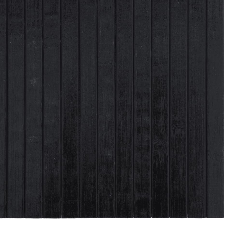 Teppe rektangulært svart 70x500 cm bambus