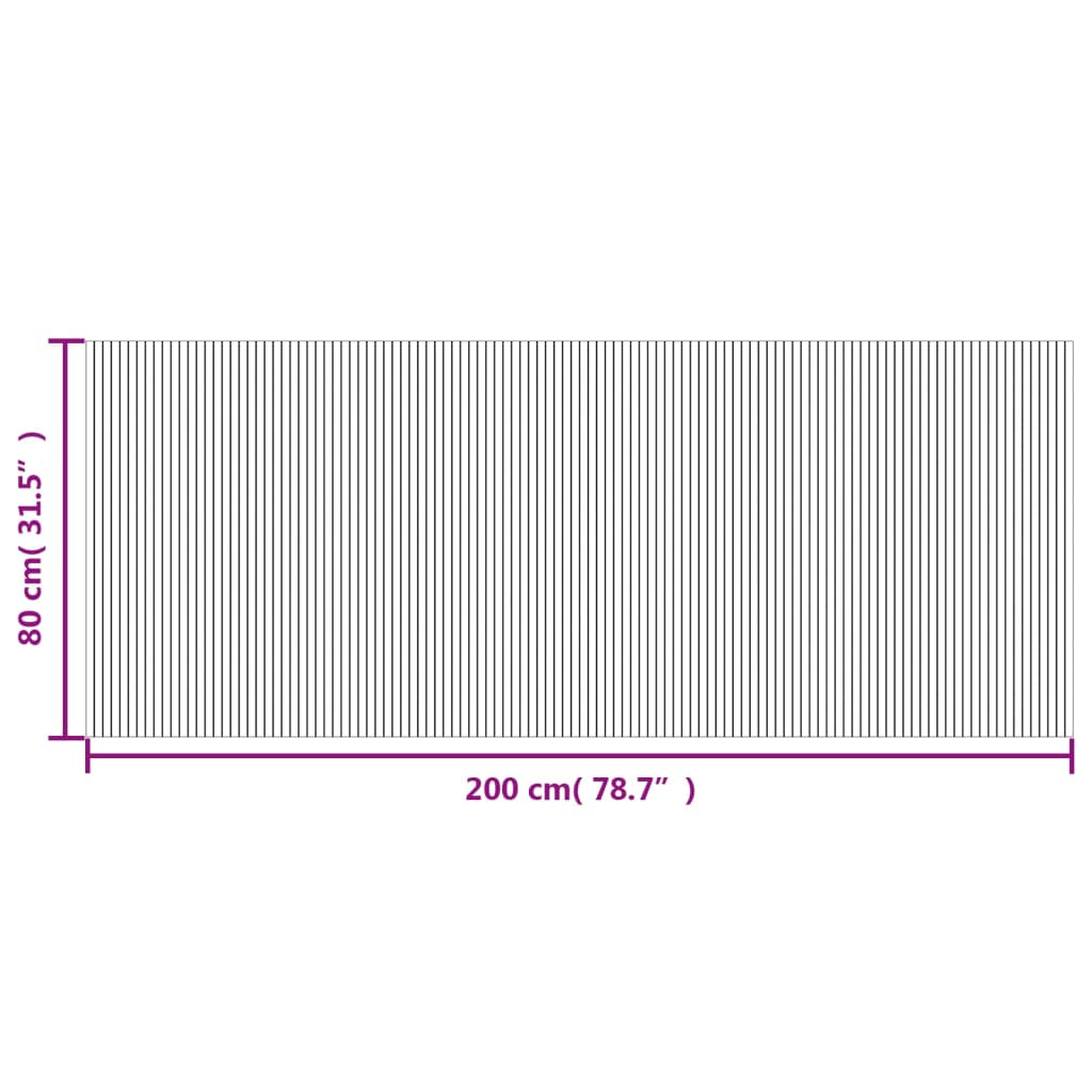 Teppe rektangulært svart 80x200 cm bambus