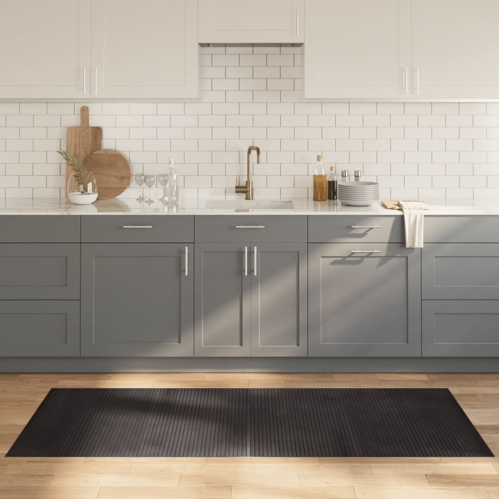 Teppe rektangulær mørkebrun 80x200 cm bambus