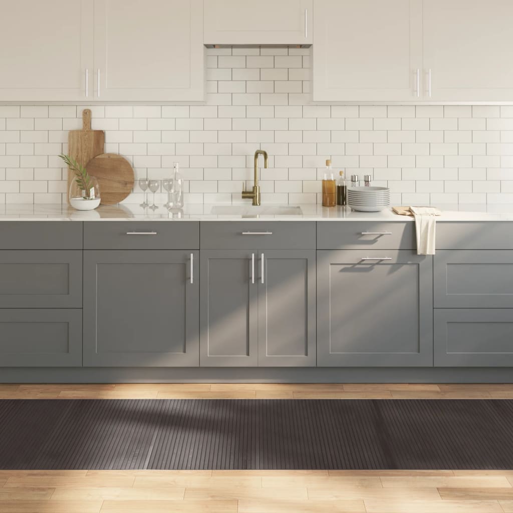 Teppe rektangulær mørkebrun 80x300 cm bambus vidaXL