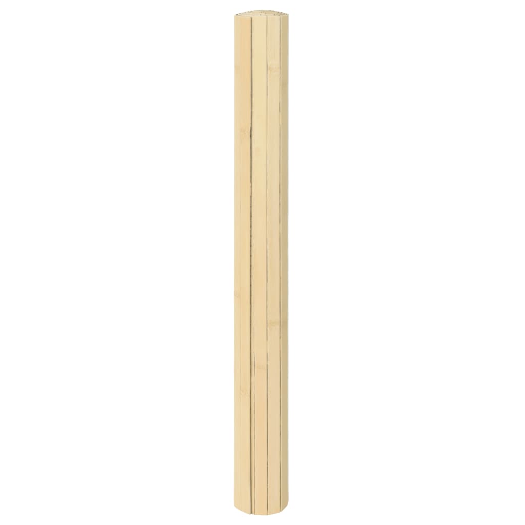 Teppe rektangulær lys naturell 100x100 cm bambus