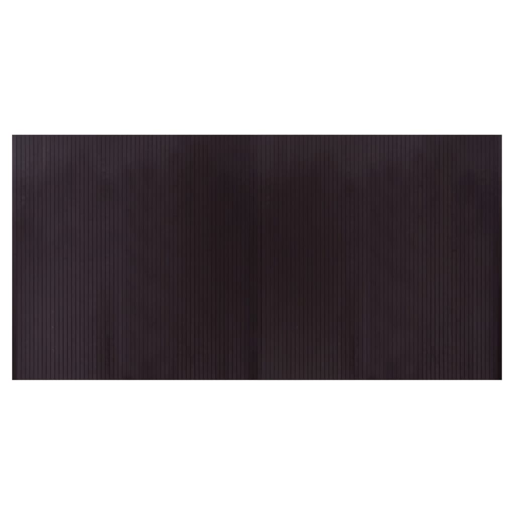 Teppe rektangulær mørkebrun 100x200 cm bambus