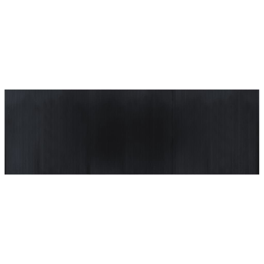 Teppe rektangulært svart 100x300 cm bambus