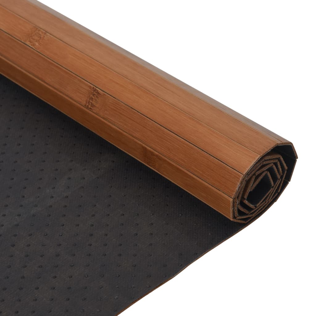 Teppe rektangulær brun 100x300 cm bambus